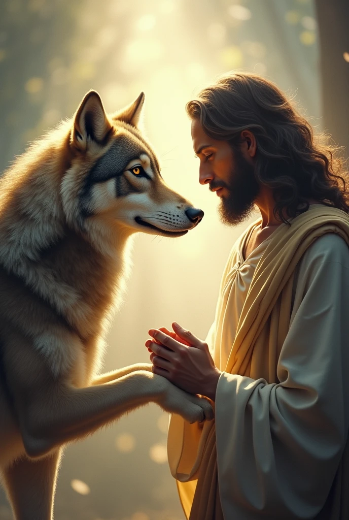 A wolf in the hands of Jesus
