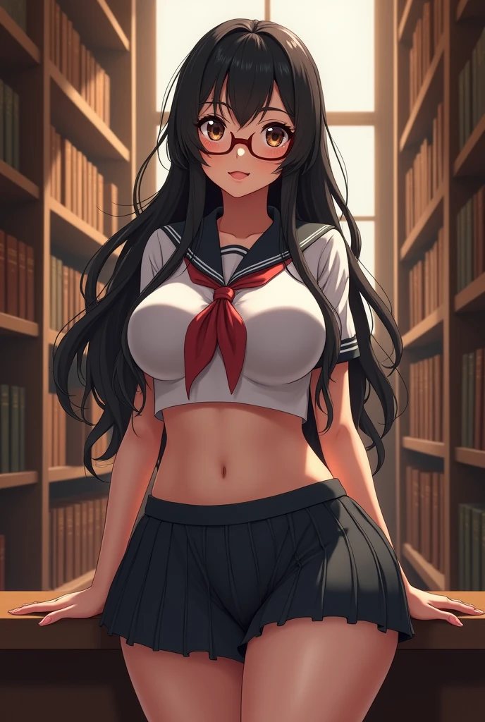 Transparent long hair、hime-cut、Golden Eyes、eye glasses、ssmile、 girl、flat chest、Thin pubic hair、Beautiful open legs、school classrooms