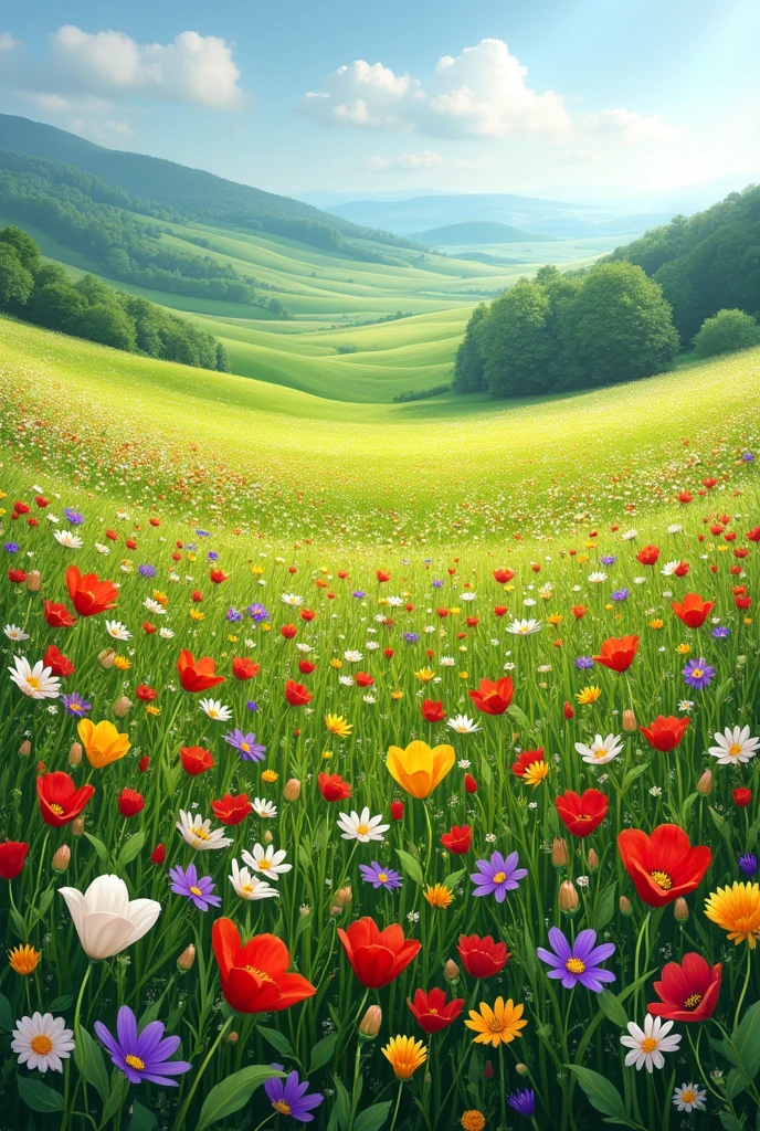 Photos of fields with flowers