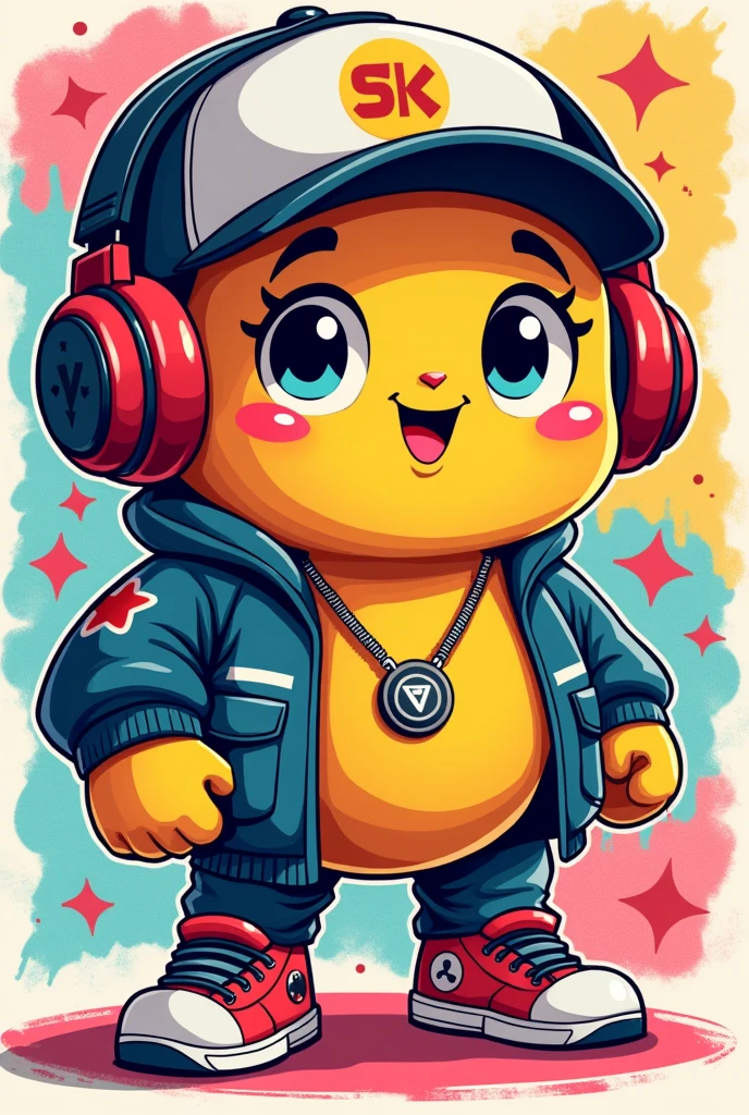 **generalization**: Mascot **SiX** The mascot should be cute and friendly, but still hip-hop. The design should be a blend of fun and cool.

**shape and characteristics**: Mascotจะมีรูปร่างที่ดูน่ารักและเป็นมิตร เช่น รูปร่างกลมมนหรือการใช้เส้นโค้งเพื่อให้ดูอ่อนโยน แต่จะมีสไตล์ที่เข้ากับฮิปฮอป เช่น clothesที่มีลวดลายกราฟฟิตี้หรือการตกแต่งที่สื่อถึงวัฒนธรรมฮิปฮอป

**head**: Mascotจะสวมหมวกแก๊ปหรือหมวกที่มีลวดลายโฉบเฉี่ยว เช่น หมวกที่มีลายกราฟฟิตี้หรือสัญลักษณ์ที่สะท้อนถึงความเป็นฮิปฮอป อาจเพิ่มแว่นตาหรือหูฟังที่มีดีไซน์ล้ำเพื่อให้ดูเข้ากับสไตล์ฮิปฮอป

**Appearance**: AppearanceของMascotจะต้องดูเป็นมิตรและอบอุ่น เช่น ดวงตาที่ใหญ่และมีความสดใส พร้อมรอยยิ้มที่กว้าง อาจเพิ่มรายละเอียดเช่น สายตาที่มองไปข้างหน้าอย่างมั่นใจหรือstanceที่ดูเต็มไปด้วยความสุข

**clothes**: clothesของMascotจะต้องมีความสดใสและเป็นฮิปฮอป เช่น เสื้อยืดที่มีกราฟฟิตี้colorสันสดใส หรือเสื้อแจ็คเก็ตหนังที่มีลวดลายสนุกสนาน กางเกงยีนส์ที่ดูสบายและรองเท้าผ้าใบที่มีการตกแต่งให้ดูเป็นฮิปฮอป

**Accessories**: Mascotอาจถือไมค์หรือหูฟังที่มีดีไซน์น่ารักแต่มีลักษณะของฮิปฮอป เช่น ไมค์ที่มีลวดลายหรือcolorสันสดใส หรือหูฟังที่มีการตกแต่งให้ดูล้ำสมัย

**color**: ใช้colorที่สดใสและเข้ากับสไตล์ฮิปฮอป เช่น colorแดงและcolorดำ รวมถึงcolorอื่น ๆ ที่เสริมให้Mascotดูโดดเด่นและเป็นมิตร เช่น colorฟ้าหรือcolorเขียว

**Background**: BackgroundของMascotควรมีความสนุกสนานและเข้ากับฮิปฮอป เช่น การใช้กราฟิกที่มีลวดลายcolorสันสดใส หรือสัญลักษณ์ที่สร้างบรรยากาศที่อบอุ่นและเป็นกันเอง

**stance**: Mascotควรมีstanceที่ดูเป็นมิตรและสนุกสนาน เช่น การยิ้มและstanceที่เปิดเผยถึงความเป็นมิตร พร้อมstanceที่แสดงถึงความมั่นใจและพลังในการแสดงออก