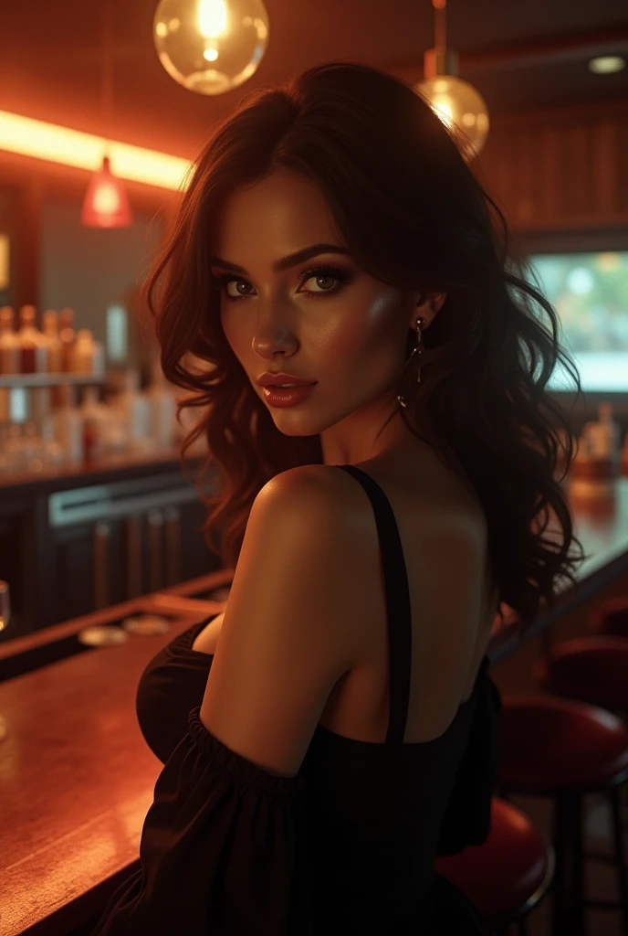 Sexy girl in bar