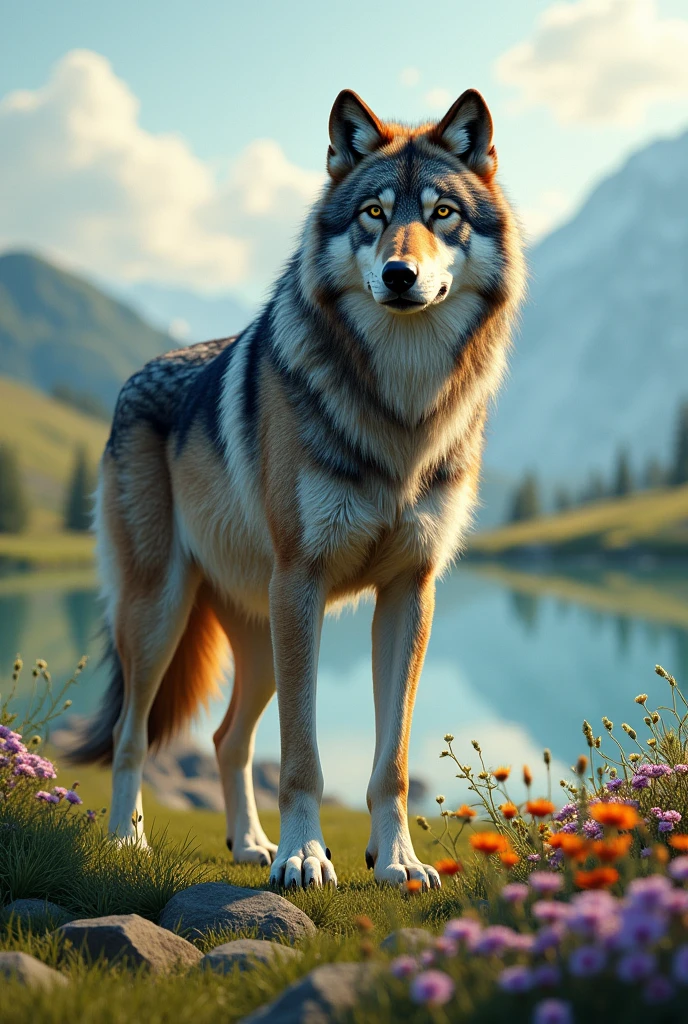 A wolf in a perfect landscape 