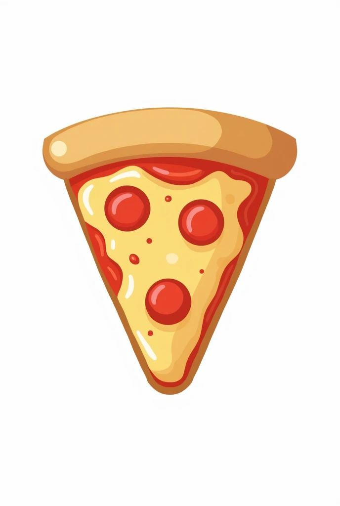 A bold, black-outlined slice pizza icon on a white background, cartoon style, Simple design,