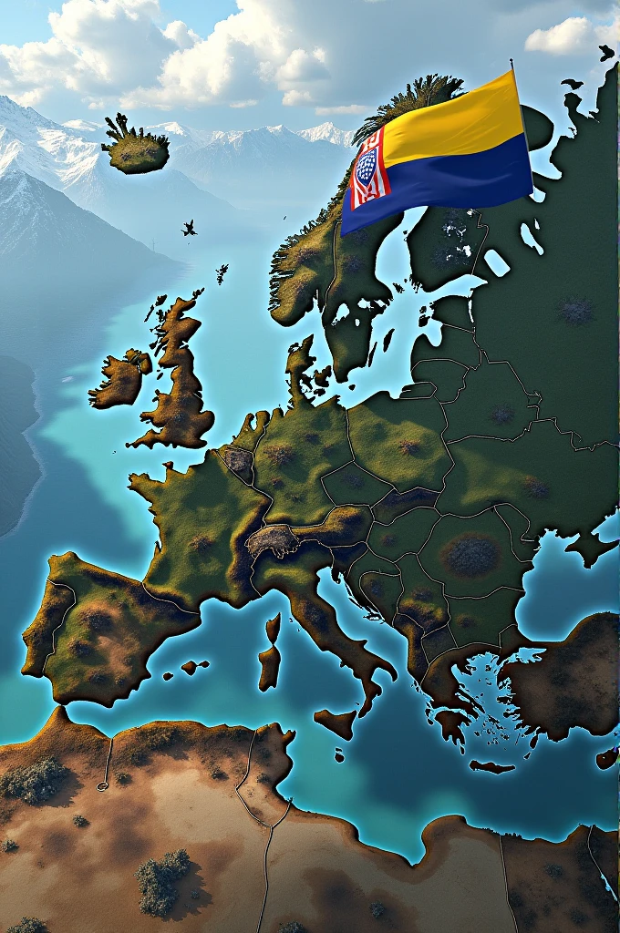 Make bosnia the biggest country in europe. With bosnian flqg