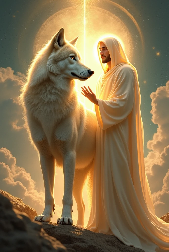 A wolf with Jesus in heaven 