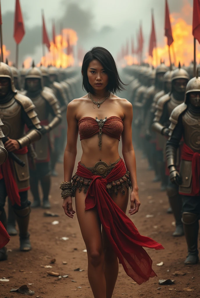 masterpiece,1girl, a petite asian sex slave, wearing torn and tattered robes, breasts and belly exposed, legs open, pussy exposed, game of thrones, in a dungeon, atmospheric lights, god rays, composition by Marcin Owczarek