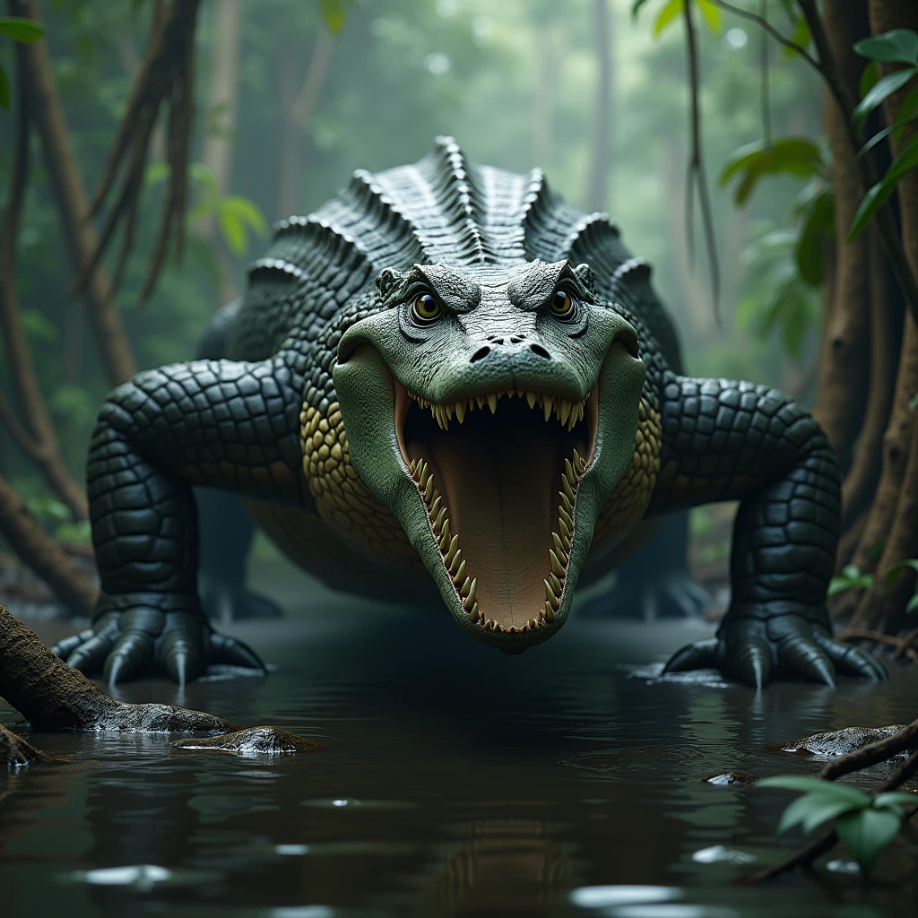 Saltwater Crocodile agresive 