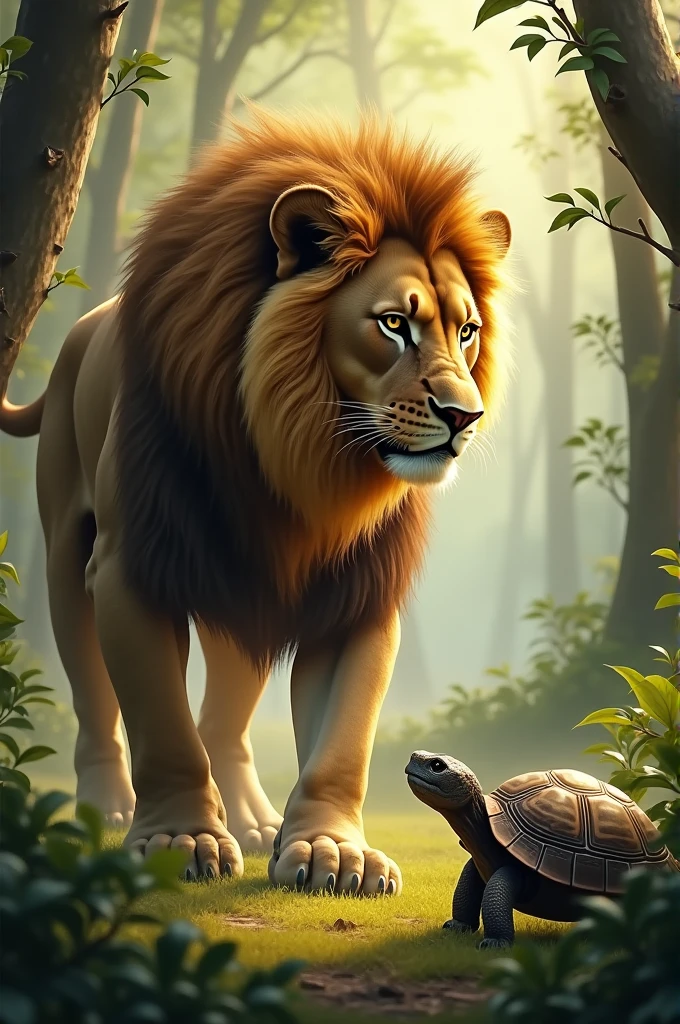 The Lion and the Clever Tortoise