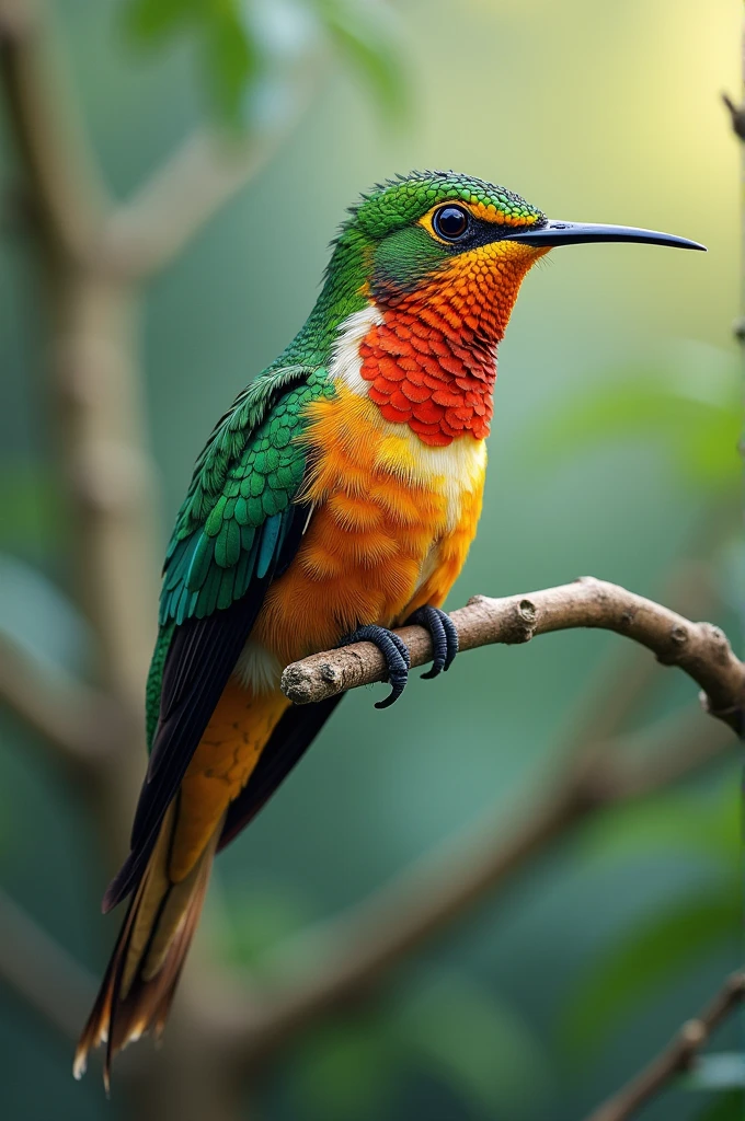 Create an animal by mixing a chameleon and a hummingbird