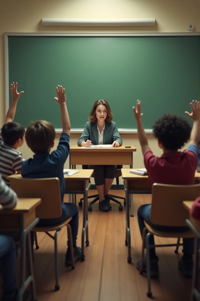 "What happens if we talk in class without raising our hands?" Prepare a visual about