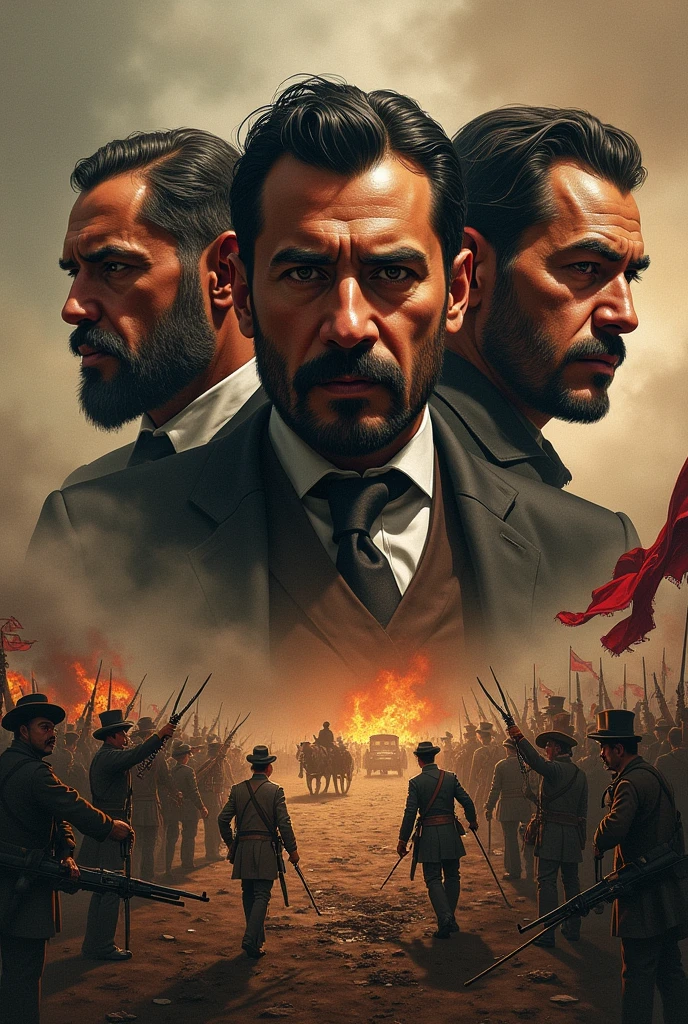 Create a thumbnail with the theme &#39;&#39;iron law of oligarchy&#39;&#39;, It has to contain references to the Mexican Revolution, and you need to have Zapata, Porfirio and Carranza in the spotlight