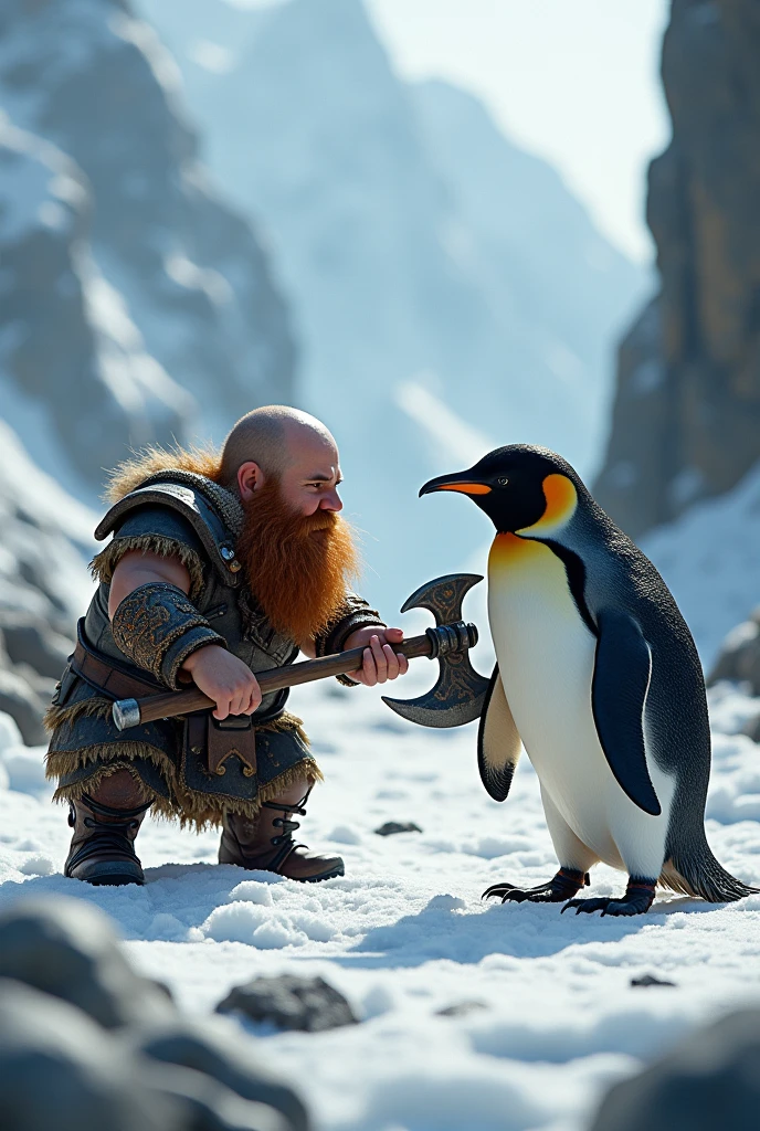 Spawns a 1 dwarf.15 centimeters fighting a penguin 