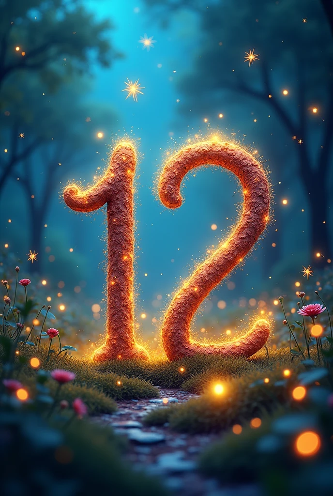 Number 12 with fireflies