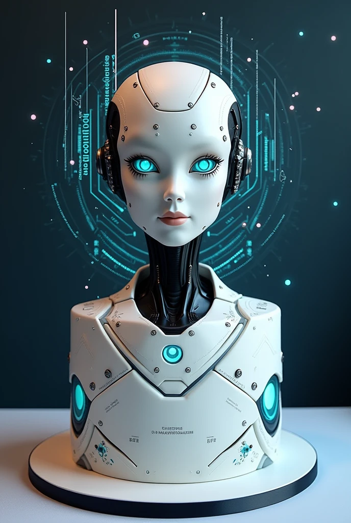 Create an AI-themed fondant cake