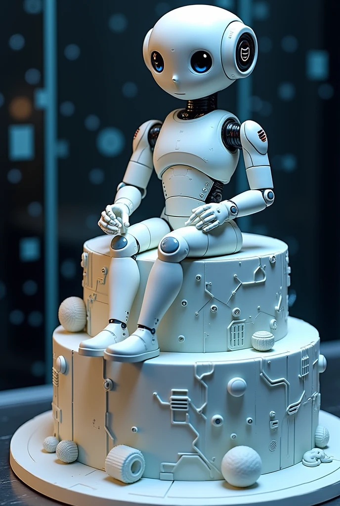 Create an AI-themed fondant cake