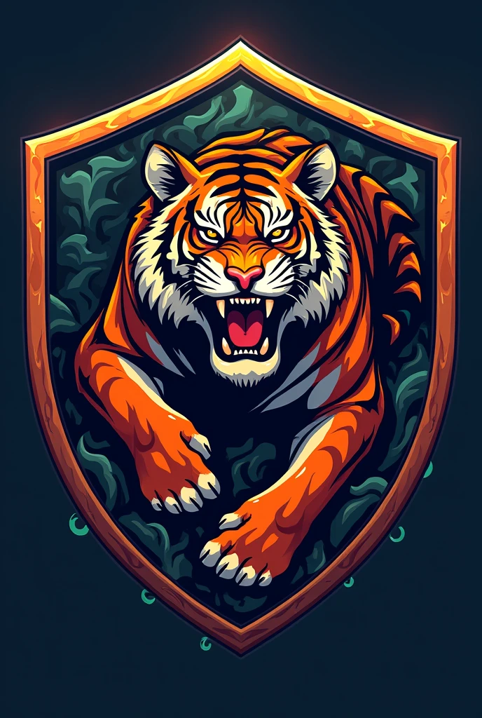 A shield for a team called "Jerate" With a tiger