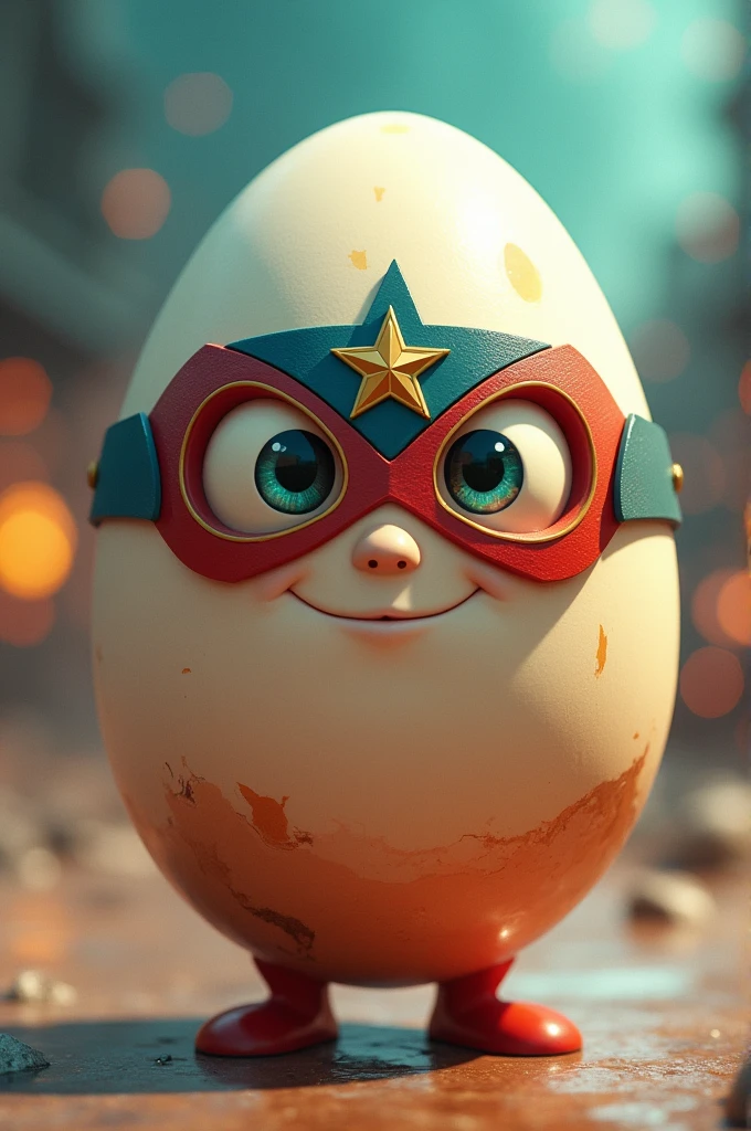 An egg with a superhero mask
