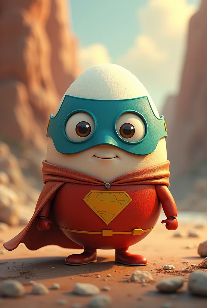 An egg with a superhero mask