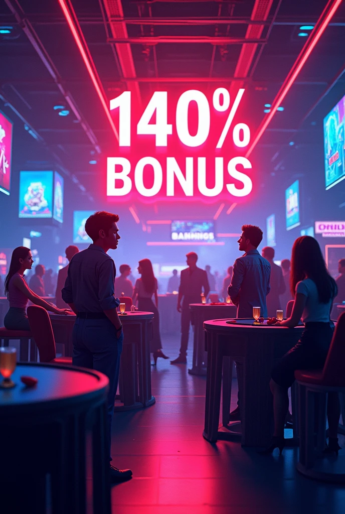 Create a picture related to online casino game and write 140% bonus and also write confirm cashtag before deposit on it