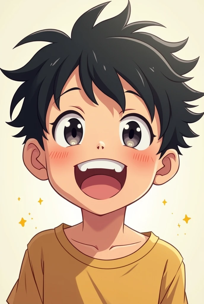 anime boy, laughing