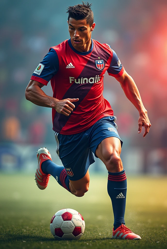 Create Cristino Ronaldo playing with the CDS Colo Colo shirt (Chilean team)