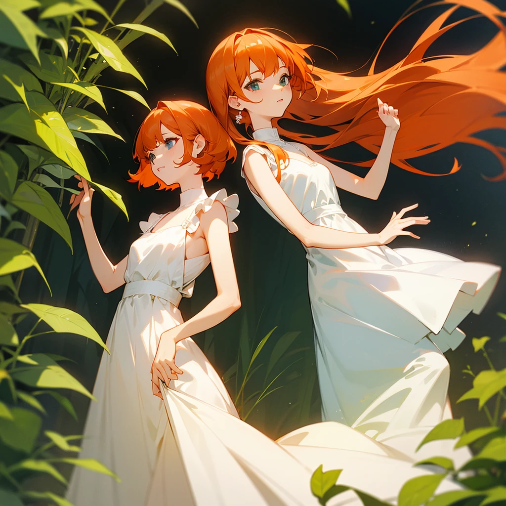 Herbs、Orange Haired、White dress, I can&#39;t see your face、laughing、Long Hair