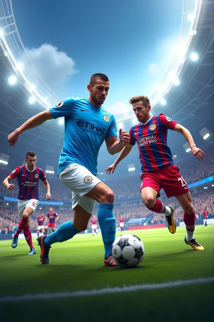 Create a thumbnail for Manchester city 4 Ipswich town 1 football match 