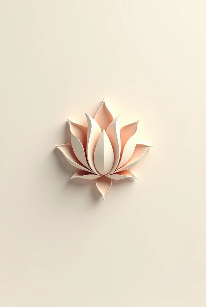 Design a minimalist 3D logo for an Asian culinary channel named 'Lotus Taste.' Incorporate the lotus flower as a central element, symbolizing purity and elegance, combined with subtle hints of Asian cuisine. The design should be clean, modern, and visually balanced, with a delicate 3D effect that enhances the logo's depth and sophistication.