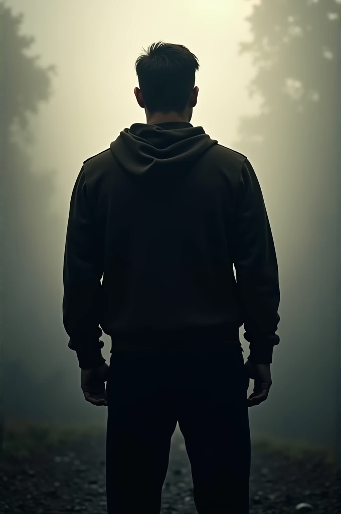 Silhouette of a man repenting from the back view