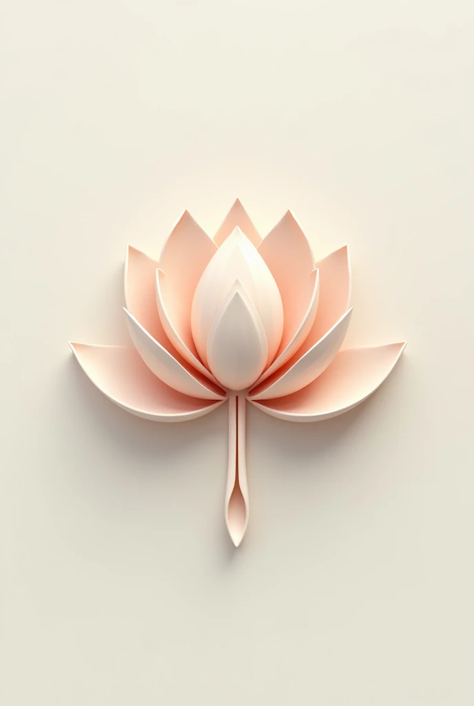 Create a minimalist 3D logo for an Asian culinary channel named 'Lotus Taste.' The logo should feature a stylized lotus flower integrated with elements that represent Asian cuisine, such as chopsticks or a bowl. The design must be clean, modern, and balanced, with a refined 3D effect that adds depth while maintaining simplicity.