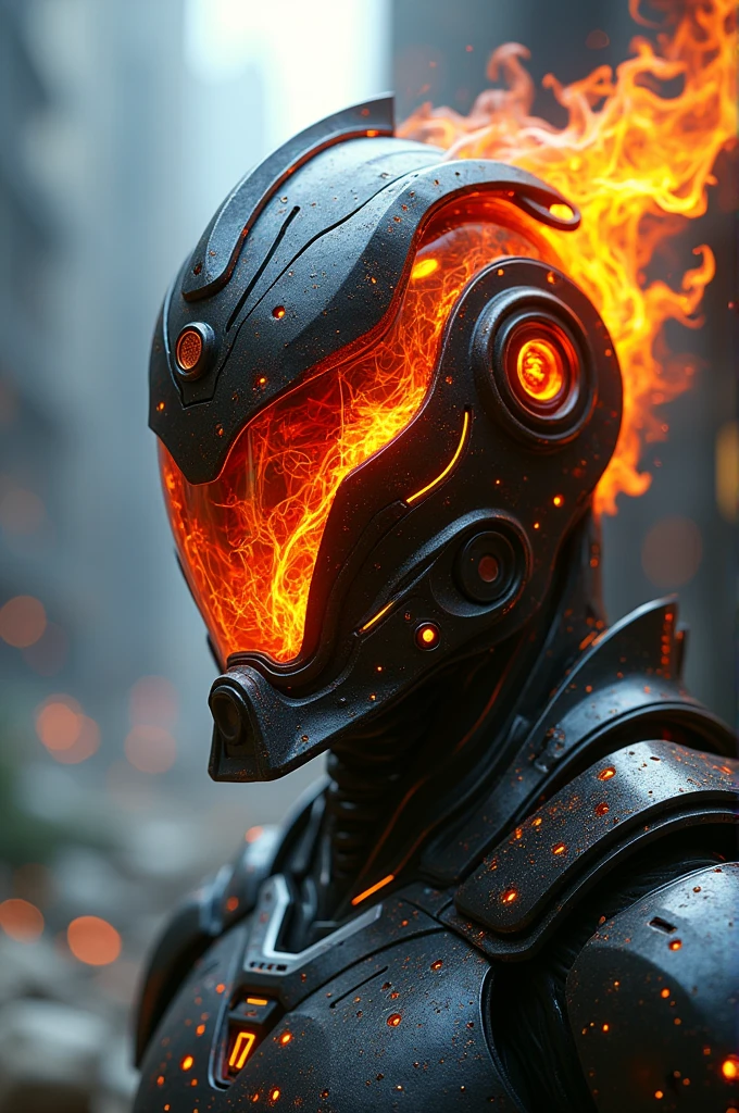 Amazing helmet with flames