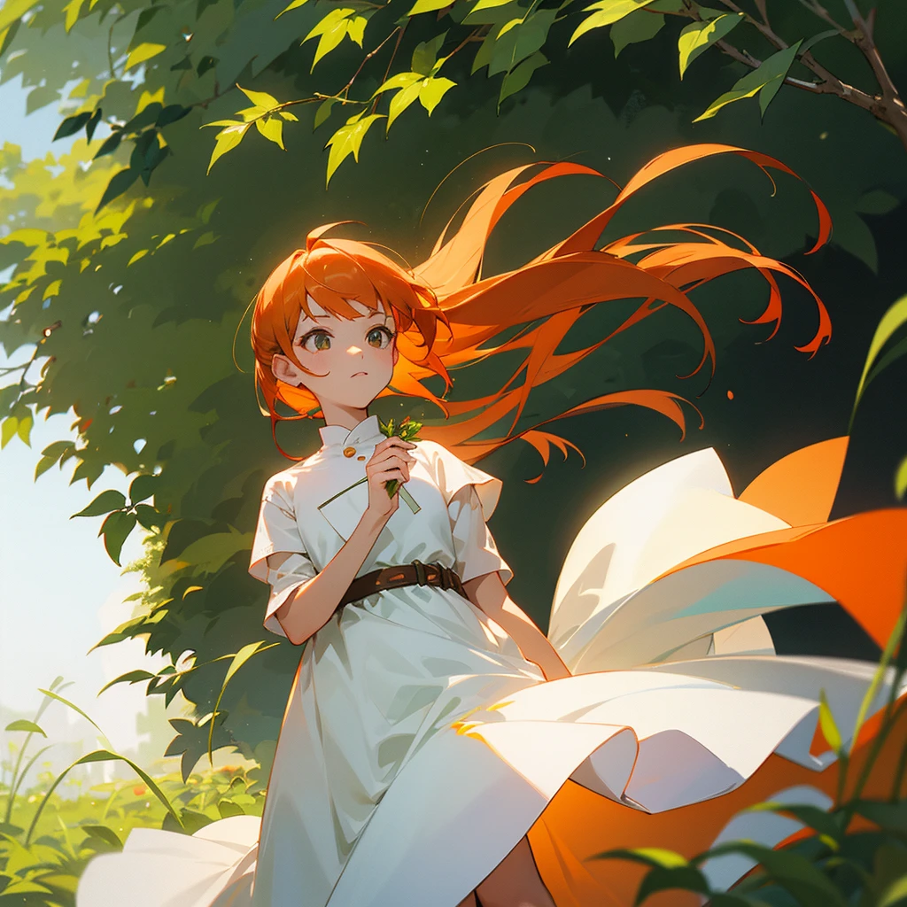 Herbs、Orange Haired、White dress, I can't see your face、laughing、Long Hair、Young