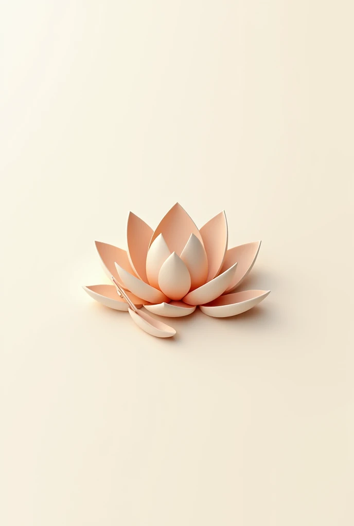 Create a minimalist 3D logo for an Asian culinary channel named 'Lotus Taste.' The logo should feature a stylized lotus flower integrated with elements that represent Asian cuisine, such as chopsticks or a bowl. The design must be clean, modern, and balanced, with a refined 3D effect that adds depth while maintaining simplicity.