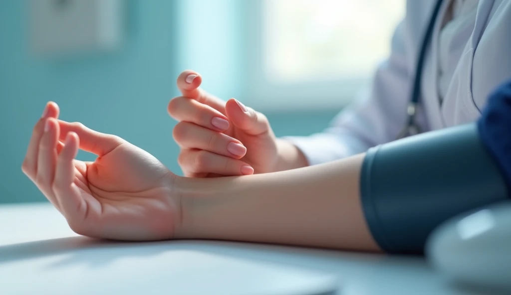 zoom on female hands, checks my blood pressure, girl hands zoom in, correct hands position, normal fingers, 3d pixar, zoom in