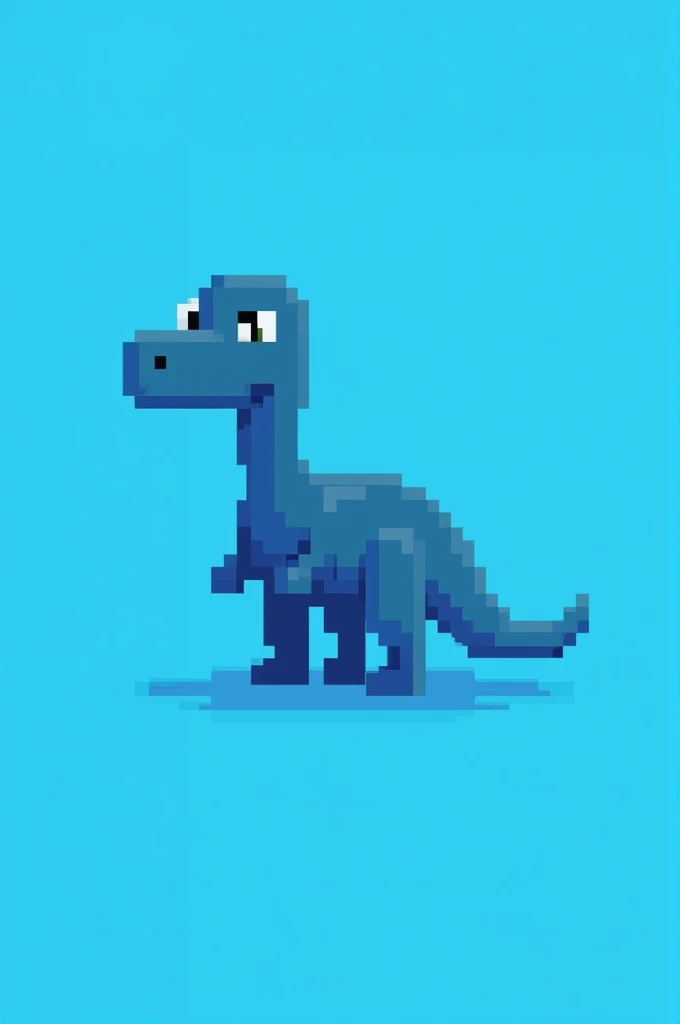 Create an nft of a very simple pixelated Dinosaur with a blue background
