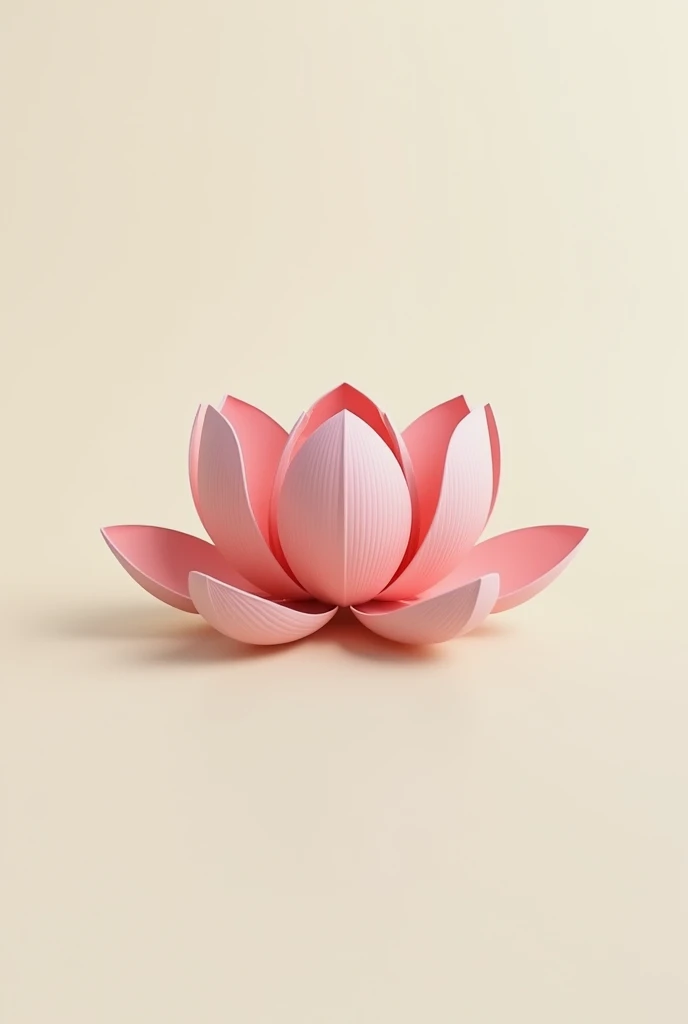 Design a 3D minimalist logo for an Asian culinary channel named 'Lotus Taste.' Focus on a sleek, modern lotus flower as the central element, symbolizing the essence of Asian cuisine. Keep the design clean and simple, with subtle 3D effects that add depth without overwhelming the minimalist style