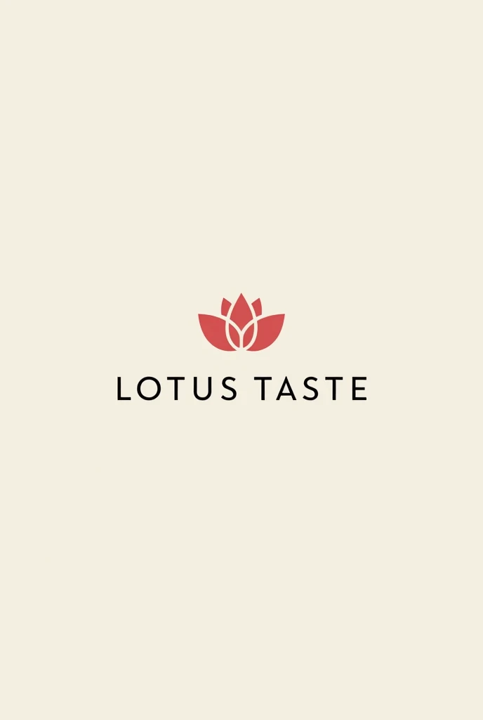 Create a minimalist logo for an Asian culinary channel named 'Lotus Taste.' Focus on a modern design with a lotus flower to represent the brand. The logo should be simple, elegant, and capture the essence of Asian cuisine
