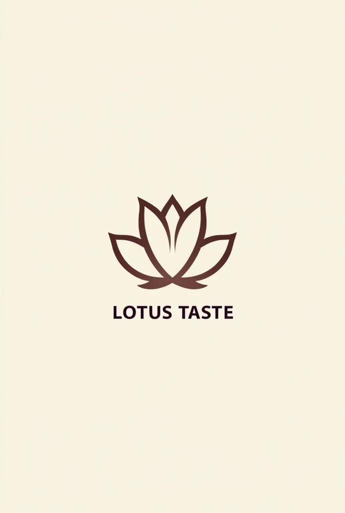 Create a minimalist logo for an Asian culinary channel named 'Lotus Taste.' Focus on a modern design with a lotus flower to represent the brand. The logo should be simple, elegant, and capture the essence of Asian cuisine