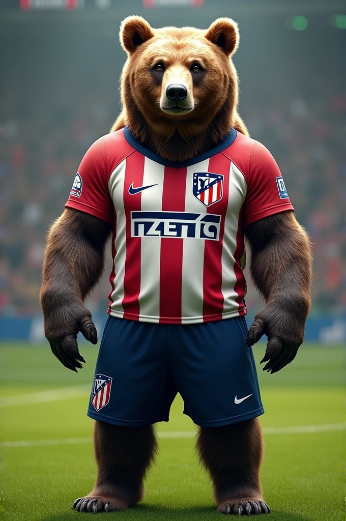 Bear in Atletico Madrid uniform