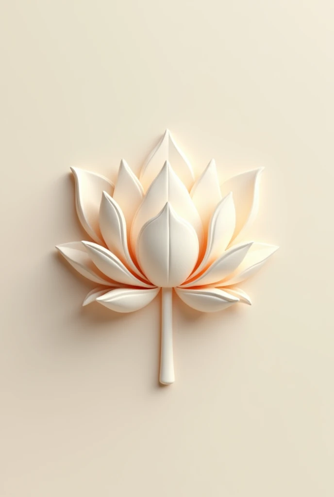 Design a 3D minimalist logo for an Asian culinary channel named 'Lotus Taste.' Focus on a sleek, modern lotus flower as the central element, symbolizing the essence of Asian cuisine. Keep the design clean and simple, with subtle 3D effects that add depth without overwhelming the minimalist style