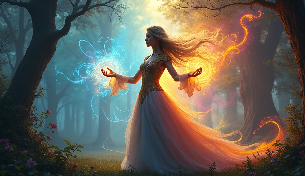 /sophisticated casting brilliant mystical spells, Fantasy Rainbow Forest, swirly vibrant colors, ethereal lighting, Detailed Foliage, magical atmosphere...
lobo
2