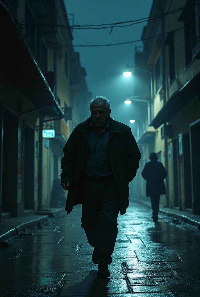 Scene: Rasheed walking faster as the person follows him