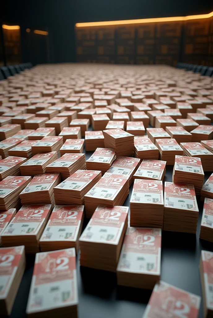 Create an image of 02 Billion Pound Sterling of cash.