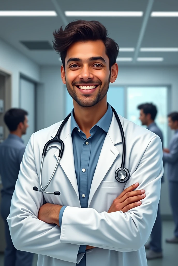 Make a Picture of a boy named gobinda roy who is s doctor..