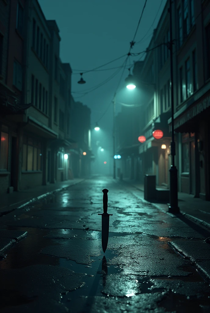 Create a background image with knife on a night street