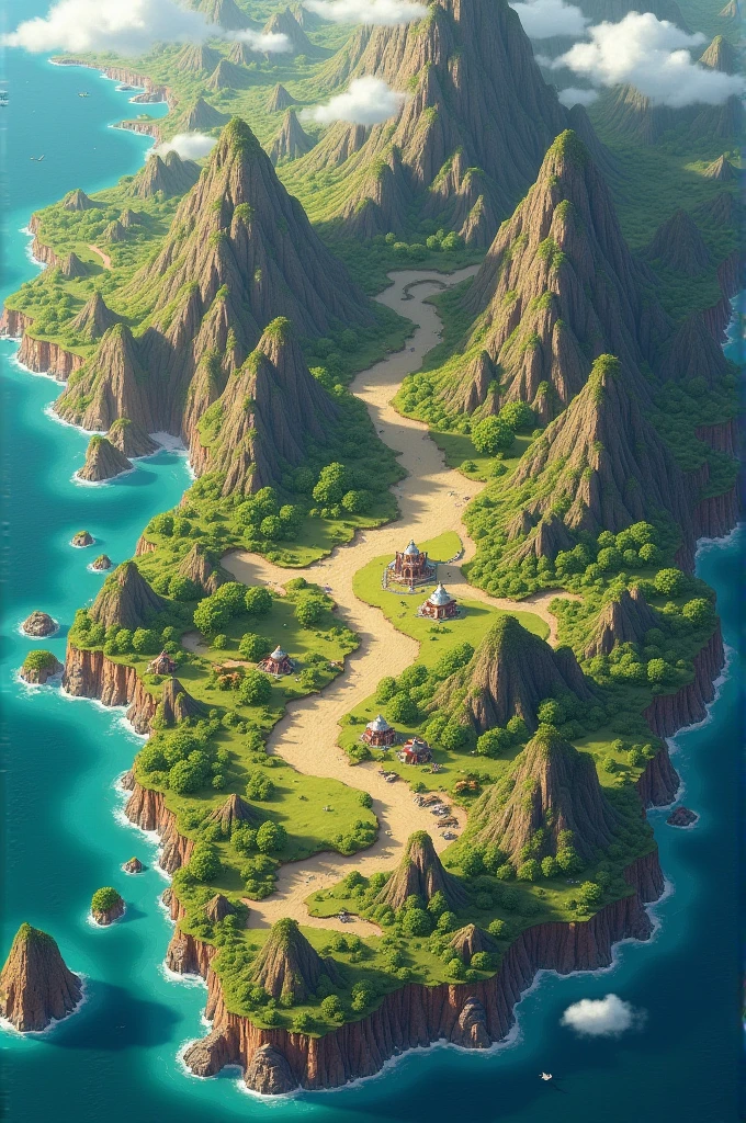 A D&D continent map that has been divided into two sides the East and West, include a variety of mountain ranges, rivers, lakes and natural landmarks