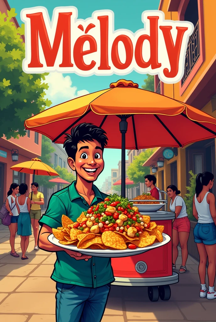 I need a flyer advertising a business called MELODY where dorilocos are sold. 