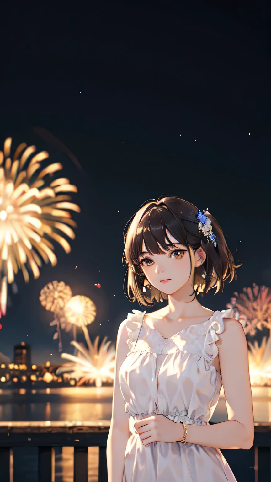 ((Highest quality)), ((masterpiece)), (detailed), One person, Almond Eye,night,Even after the fireworks go out, you&#39;re still there,夏のnightが終わっても,This time I spent with you ,Forever engraved in my heart, **Even when the fireworks fade, you'll still be here**, **This summer night may end, but our memories will last forever,Close up of face
