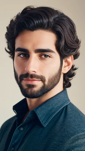 A Jewish man with medium hair focus on the face