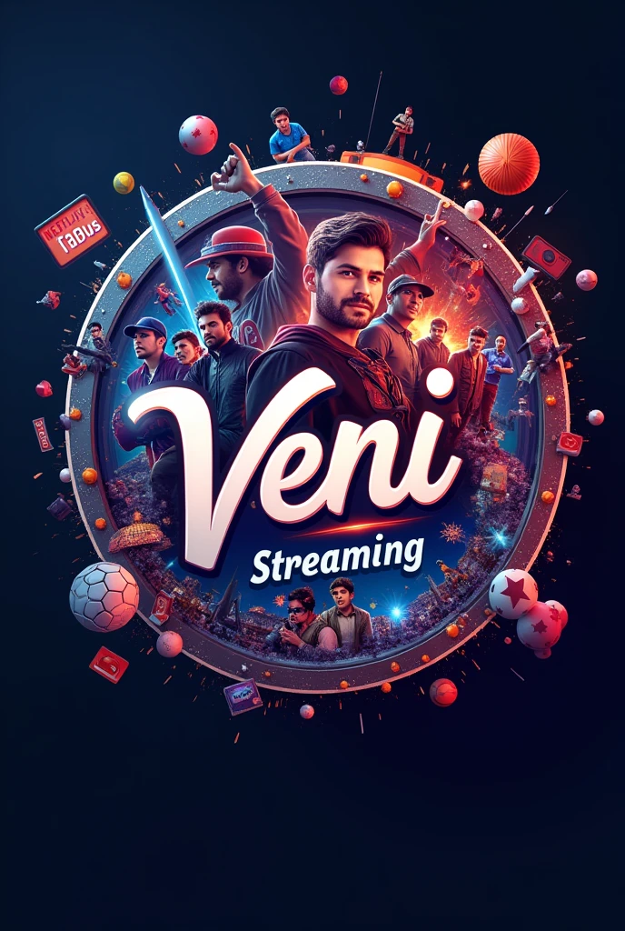 LOGO WHERE YOU CAN SEE MANY PICTURES IN THE FORM OF A FRAME OF NETFLIX HBO STAR PLUS MAGISTV MOVIES AND FAMOUS SPORTS THAT COME OUT IN THE BACKGROUND WITH THE NAME OF VENISTREAMING WITH THE SLOGAN THE BEST ENTERTAINMENT OPTION